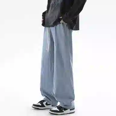 FALIAMS Vintage Washed Loose Straight Jeans