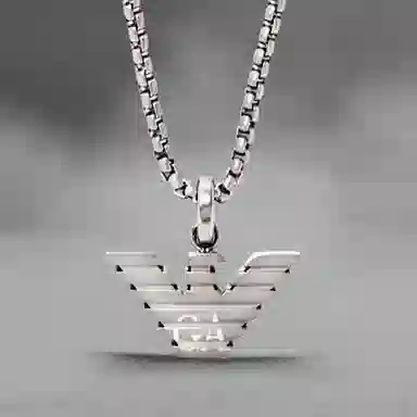 Emporio Armani Classic Logo Necklace Silver