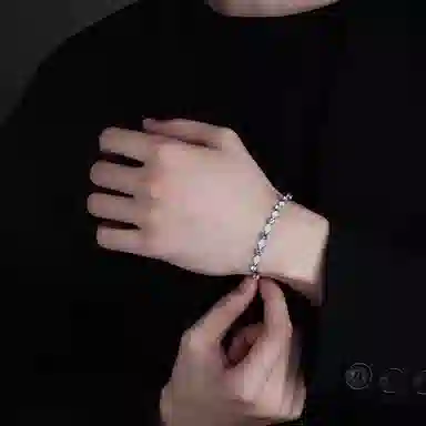 永恒旋律 简约菱形复古轻奢高级感小众设计 欧美痞帅冷淡风百搭日常通勤手饰 钛钢 手链 男女同款情侣款