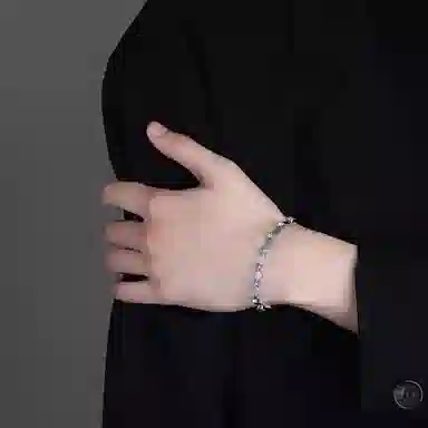 永恒旋律 简约菱形复古轻奢高级感小众设计 欧美痞帅冷淡风百搭日常通勤手饰 钛钢 手链 男女同款情侣款