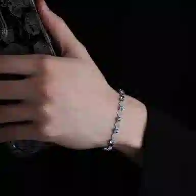 永恒旋律 简约菱形复古轻奢高级感小众设计 欧美痞帅冷淡风百搭日常通勤手饰 钛钢 手链 男女同款情侣款