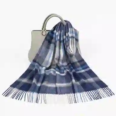 上海故事 通用款粗纺格子羊绒多种颜色 绒线围巾 女款