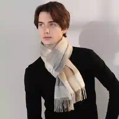 上海故事 通用款粗纺格子羊绒多种颜色 绒线围巾 女款
