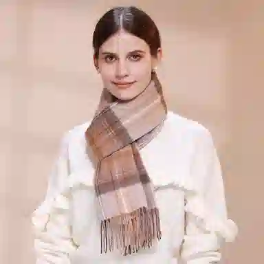 上海故事 通用款粗纺格子羊绒多种颜色 绒线围巾 女款