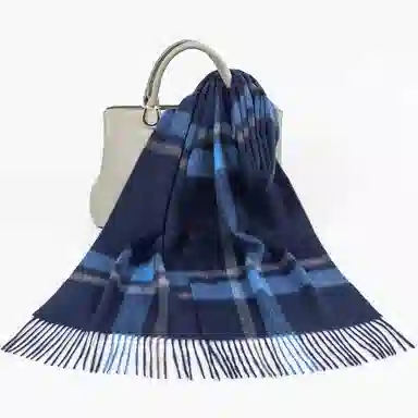 上海故事 通用款粗纺格子羊绒多种颜色 绒线围巾 女款