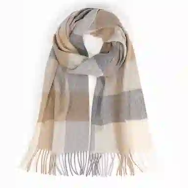 上海故事 通用款粗纺格子羊绒多种颜色 绒线围巾 女款