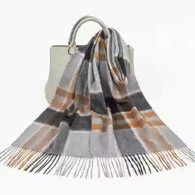 上海故事 通用款粗纺格子羊绒多种颜色 绒线围巾 女款