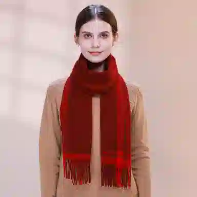 上海故事 通用款粗纺格子羊绒多种颜色 绒线围巾 女款