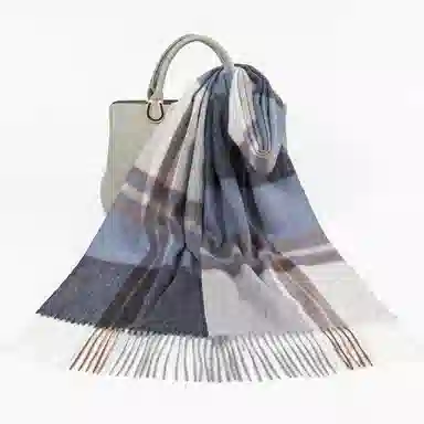 上海故事 通用款粗纺格子羊绒多种颜色 绒线围巾 女款