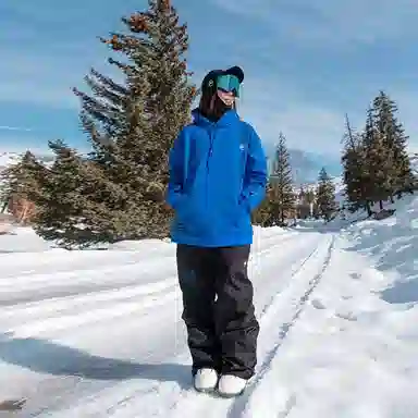 南恩 纯色松紧防水防风滑雪裤 男女同款