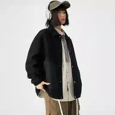 敦煌博物馆 日系学院简约百搭撞色拼接口袋翻领宽松薄款衬衫 男女同款