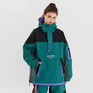 Nanen Colorblock Logo Print Hoodie