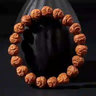 木盛缘 手工精雕弥勒佛财神佛珠 猴头核桃 手串 男女同款情侣款