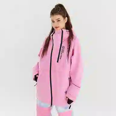 南恩 字母印花防水透气工装连帽滑雪衣 男女同款