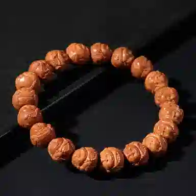 木盛缘 手工精雕弥勒佛财神佛珠 猴头核桃 手串 男女同款情侣款