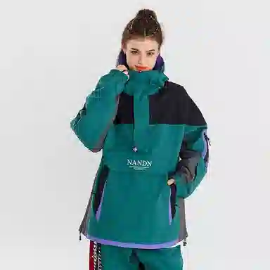 Nanen Colorblock Logo Print Hoodie