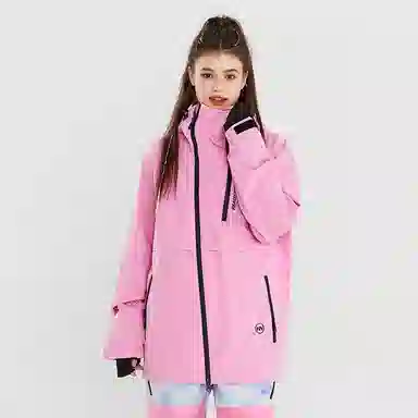 南恩 字母印花防水透气工装连帽滑雪衣 男女同款