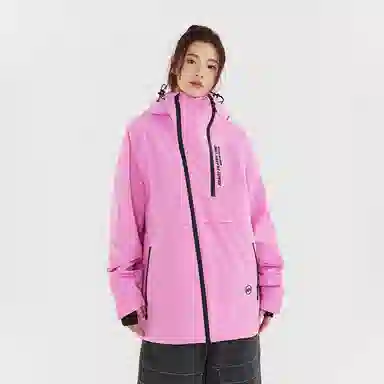 南恩 字母印花防水透气工装连帽滑雪衣 男女同款