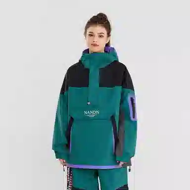 Nanen Colorblock Logo Print Hoodie