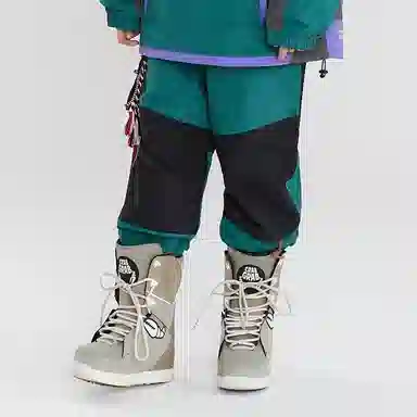 南恩 拼色直筒防水透气滑雪裤 男女同款