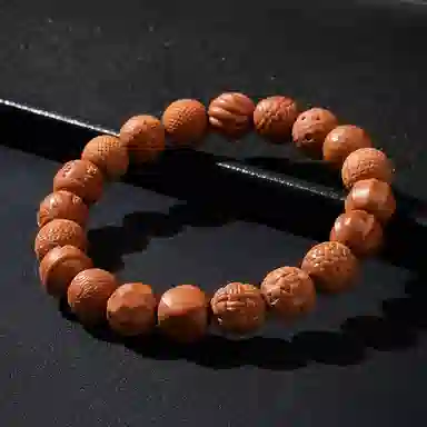 木盛缘 雕刻多宝佛珠单圈念珠文玩 猴头核桃 手串 男女同款情侣款