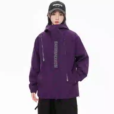 大卫贝肯 美式复古个性字母印花宽松休闲户外通勤保暖防风日常百搭薄款夹克外套 男女同款