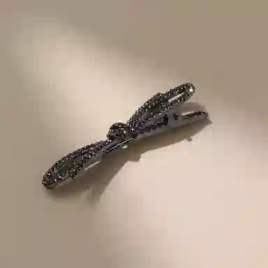 沂茹 时尚森系精致小众设计感几何镂空蝴蝶结刘海边夹日常通勤百搭文艺 合金 发夹 女款