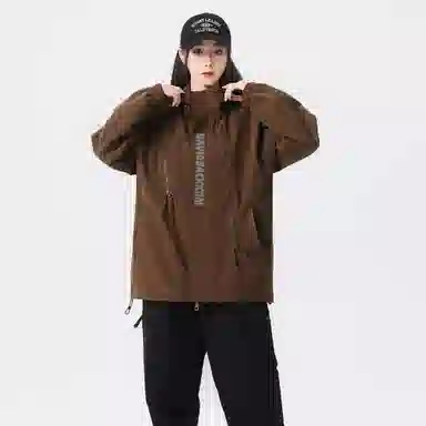 大卫贝肯 美式复古个性字母印花宽松休闲户外通勤保暖防风日常百搭薄款夹克外套 男女同款