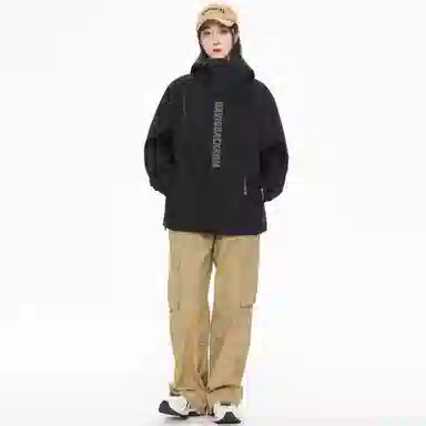 大卫贝肯 美式复古个性字母印花宽松休闲户外通勤保暖防风日常百搭薄款夹克外套 男女同款