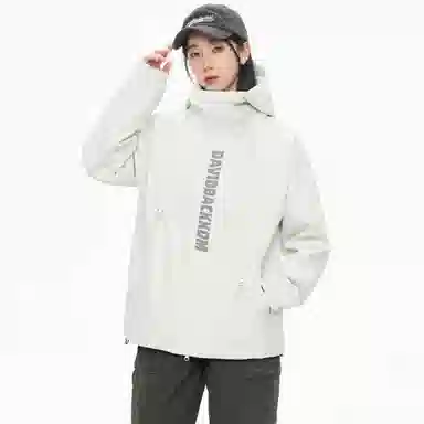 大卫贝肯 美式复古个性字母印花宽松休闲户外通勤保暖防风日常百搭薄款夹克外套 男女同款