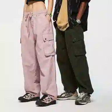 膨胀潮牌 宽松纯色阔腿休闲裤 男女同款