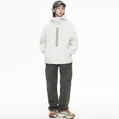 大卫贝肯 美式复古个性字母印花宽松休闲户外通勤保暖防风日常百搭薄款夹克外套 男女同款