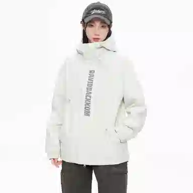 大卫贝肯 美式复古个性字母印花宽松休闲户外通勤保暖防风日常百搭薄款夹克外套 男女同款