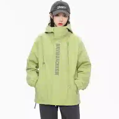 大卫贝肯 美式复古个性字母印花宽松休闲户外通勤保暖防风日常百搭薄款夹克外套 男女同款