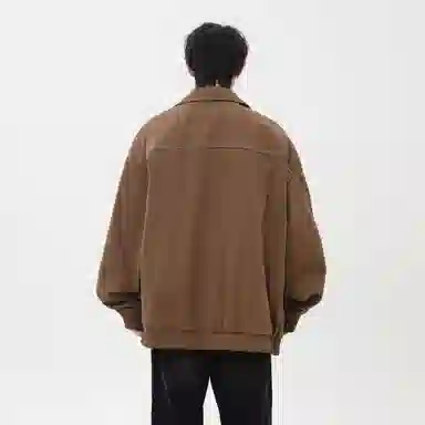 大卫贝肯 美式复古高街帅气机能风拉链学院风学生简约基础飞行员教练工装军旅宽松休闲百搭通勤长袖夹克外套 男女同款