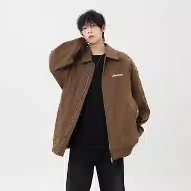 大卫贝肯 美式复古高街帅气机能风拉链学院风学生简约基础飞行员教练工装军旅宽松休闲百搭通勤长袖夹克外套 男女同款