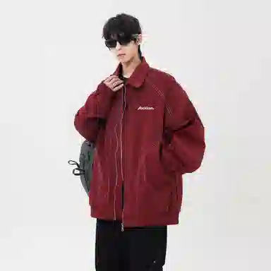 大卫贝肯 美式复古高街帅气机能风拉链学院风学生简约基础飞行员教练工装军旅宽松休闲百搭通勤长袖夹克外套 男女同款