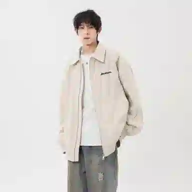 大卫贝肯 美式复古高街帅气机能风拉链学院风学生简约基础飞行员教练工装军旅宽松休闲百搭通勤长袖夹克外套 男女同款