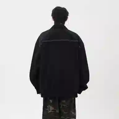 大卫贝肯 美式复古高街帅气机能风拉链学院风学生简约基础飞行员教练工装军旅宽松休闲百搭通勤长袖夹克外套 男女同款