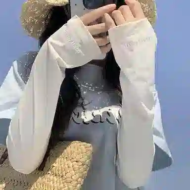 优幽兰 休闲简约纯色高级感防冰袖时尚百搭夏季宽松透气防紫外线骑行开车开车神器护手臂 锦纶和氨纶 防晒袖 男女同款情侣款