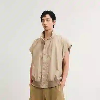 速写 纯色日常简约超宽松无袖马甲 男款