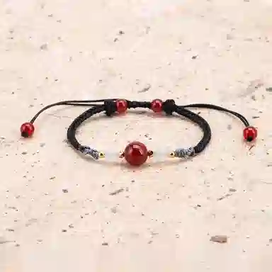 【s925银 不掉色】 聆听花开 新中式国风红色转运珠编绳轻奢本命年手工编织可调节#好运 水晶 手绳 男女同款情侣款