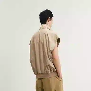 速写 纯色日常简约超宽松无袖马甲 男款