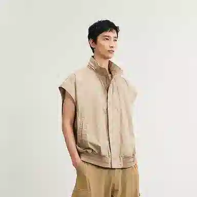 速写 纯色日常简约超宽松无袖马甲 男款