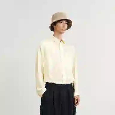 速写 纯色简约日常宽松长袖衬衫 男款