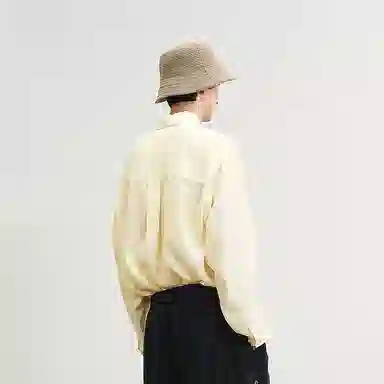 速写 纯色简约日常宽松长袖衬衫 男款