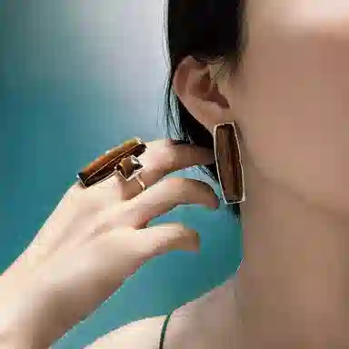 Qurioustone Tiger Eye Earrings