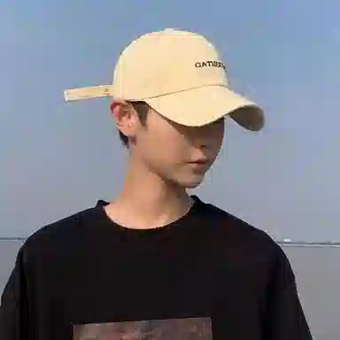 优幽兰 时尚百搭小众设计感大头围显脸小字母刺绣韩版透气户外旅行推荐 棉 棒球帽鸭舌帽太阳帽 男女同款情侣款