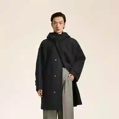 速写 纯色日常简约学院风大衣 男款