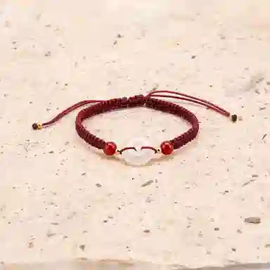 【s925银 不掉色】 聆听花开 新中式国风平安扣编绳红色本命年 民族风古风时尚文艺转运珠可调节#好运 水晶 手绳 男女同款情侣款